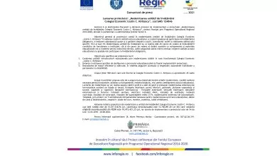 Lansarea proiectului: „Modernizarea unității de învățământ Colegiul Economic Costin C. Kirițescu”, cod SMIS 124846